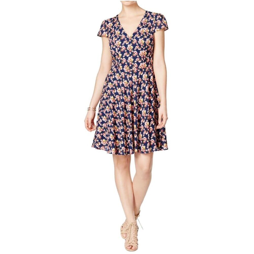 Betsey Johnson Ditsy Floral Dress 12 Blue Garden Party Bloomcore Twee Feminine